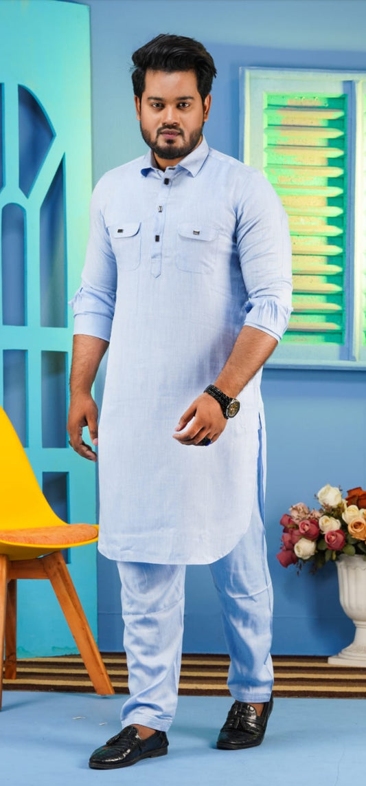 Trendy Look Exclusive Kabli Set - Sky Blue 1019